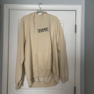 Taylor Swift Beige Hoodie with Tour Logo